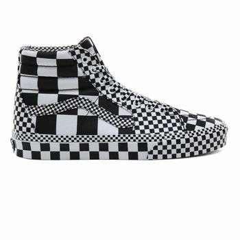 Damske Kotnikove Tenisky Vans All Over Checkerboard Sk8-Hi Čierne/Biele VA78AMKIC